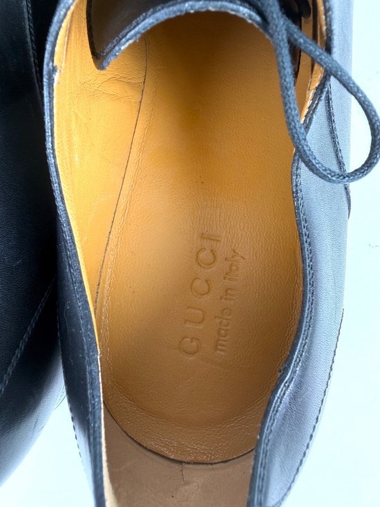 GUCCI Oxford Cap Toe Black Leather Lace Up Dress Shoes 9 New main image 7